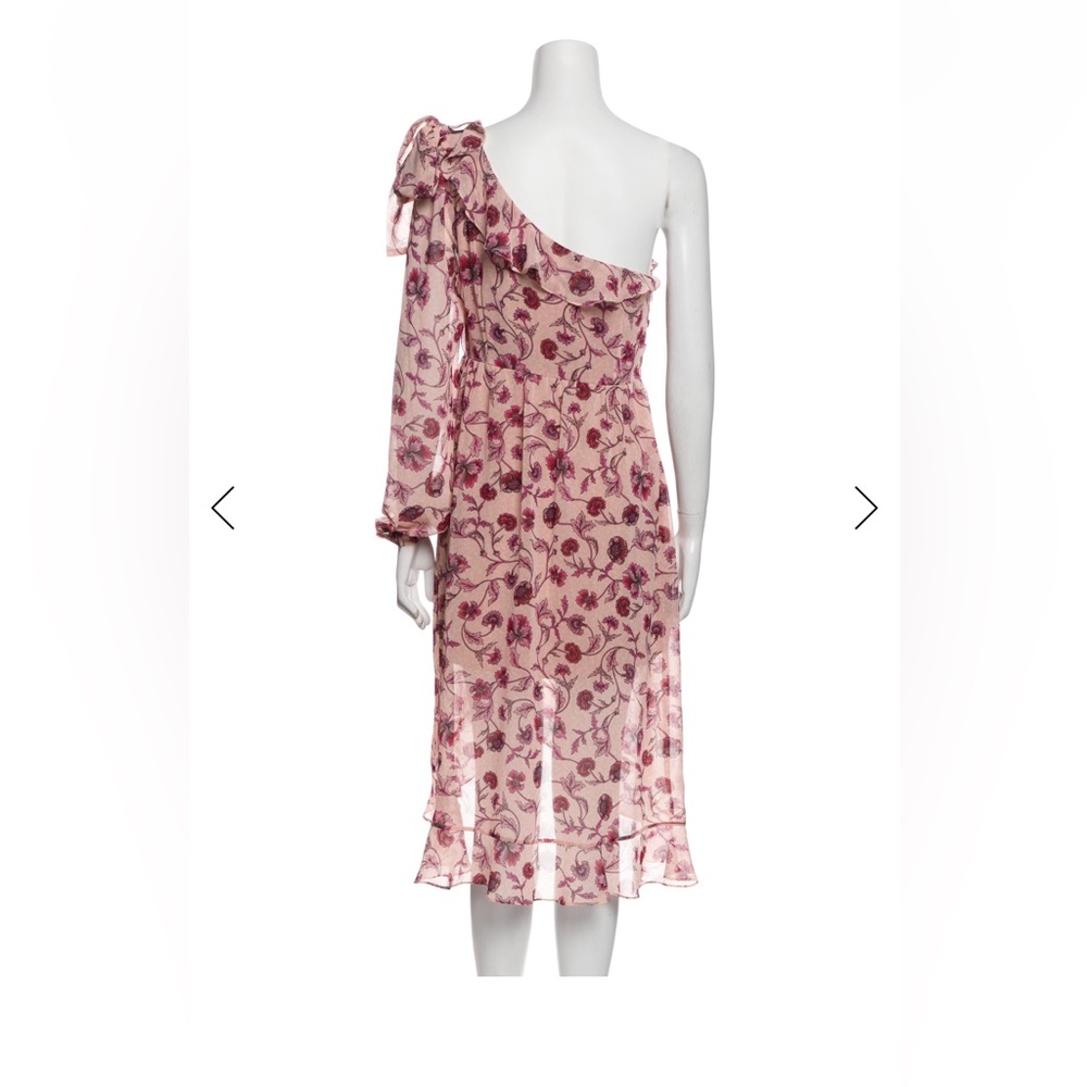 NWT For Love And Lemons Pink Floral One-Shoulder Midi Dress - Picture 6 of 12